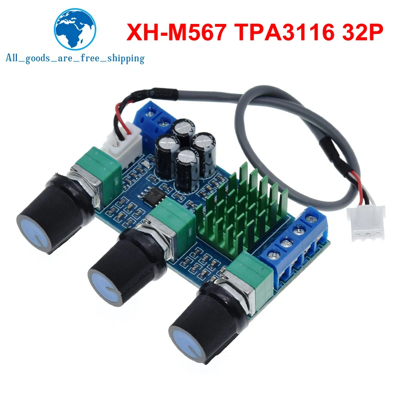 TZT XH-M567 TPA3116 D2 ערוץ כפול סטריאו צריכת חשמל גבוהה אודיו דיגיטלי כוח מגבר השמע של לוח חשמל לוח מגבר 80W*2
