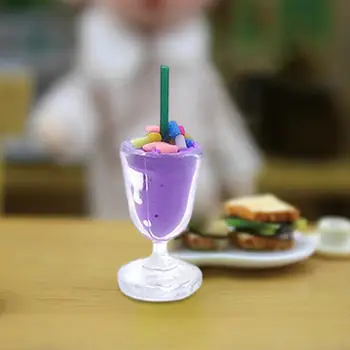 4Pcs מצחיק גודל קטן הבובות גלידה מעולה סצנת חיי אביזרים לבית בובות מטבח פנים אוכל גלידה בגביע צעצוע