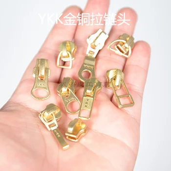 5 חתיכה אמיתית YKK מתכת Xipper זהב נחושת #3 #5 רוכסן מושך ציפוי Accessoires דה קוטור ערכת תיקון