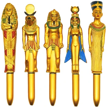 5PCS המצרי Pharaohpe עטים יצירתי נשלף עט כדורי 0.5 מ 