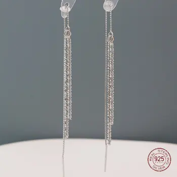 925 כסף סטרלינג מלא כוכבים זרוק עגילים לנשים אופנה זמן ציצית קוריאנית עגיל מסיבת תכשיטים Aretes דה Mujer