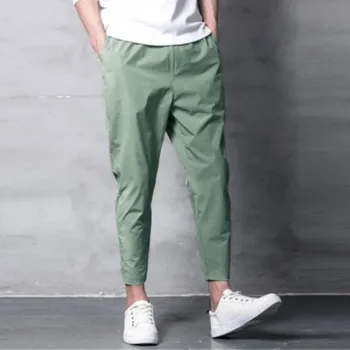 אנשים קוריאנית הרמון אלסטי עסקי מזדמן עיפרון מכנסיים באורך קרסול אביב Oversize זכר מכנסיים אופנה שחור חאקי ירוק S-5XL