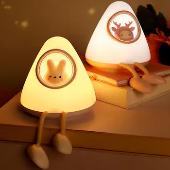 מנורת לילה סופר מבריק מקסים המראה נטענת רב-תכליתי דקורטיביים ABS שולחן העבודה של קריקטורה מנורת LED הביתה